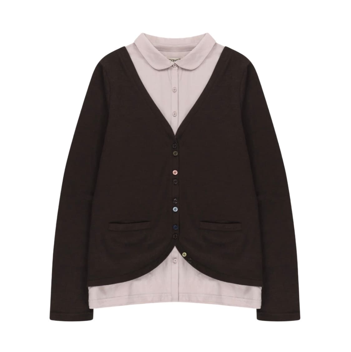 (1) 코이세이오 레이어드 셔츠 가디건 브라운 새상품 상품이미지1