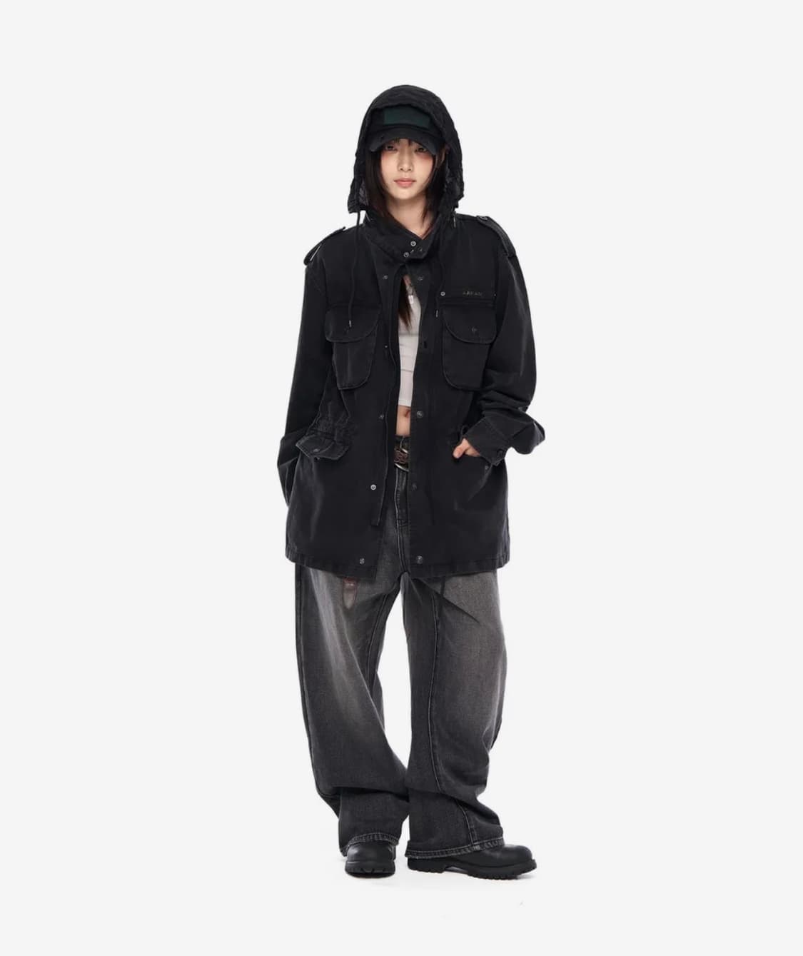 (새제품) 아캄 AAKAM - 워시드 필드자켓 블랙(2) 상품이미지8