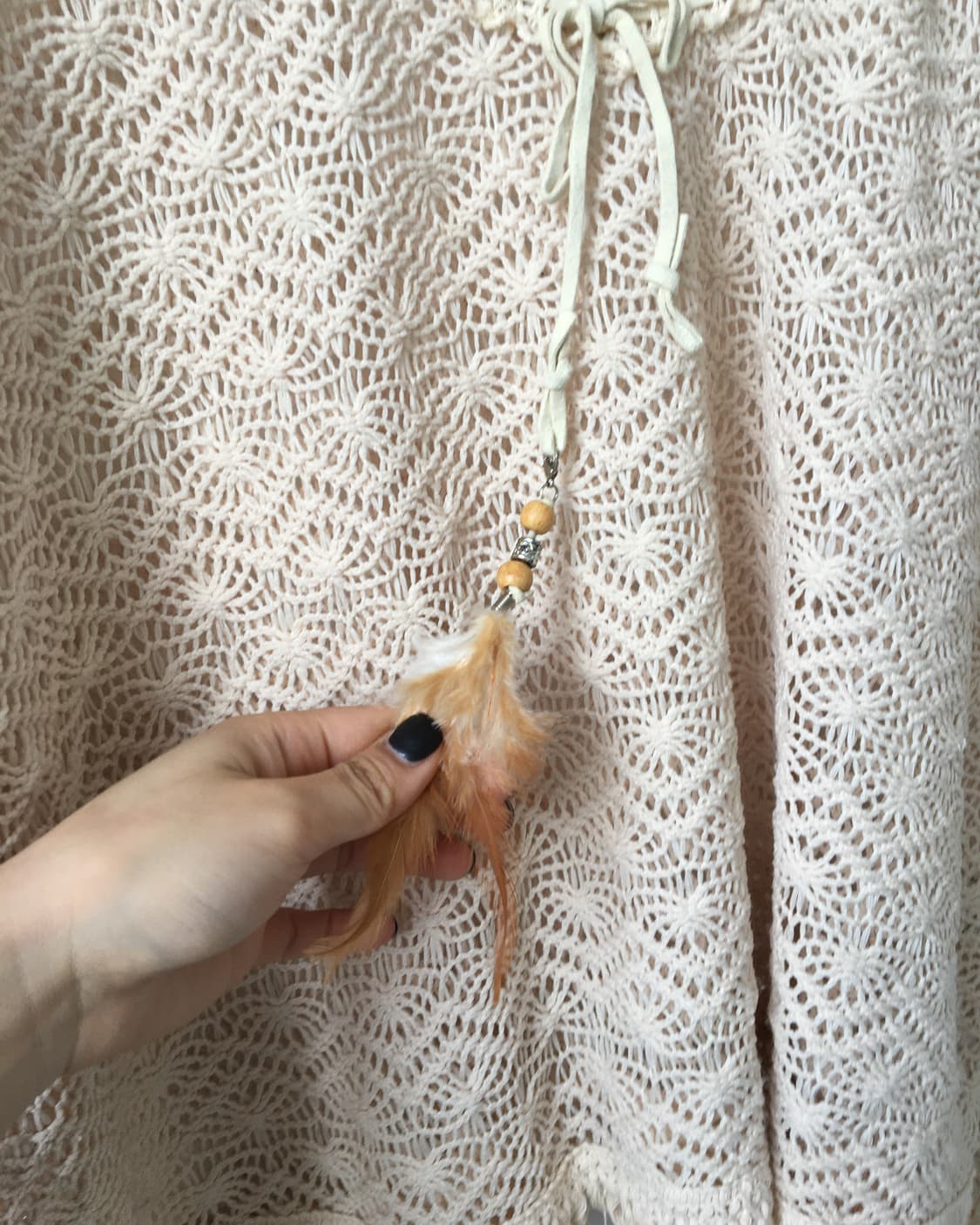 Feather point fringe crochet top 상품이미지4