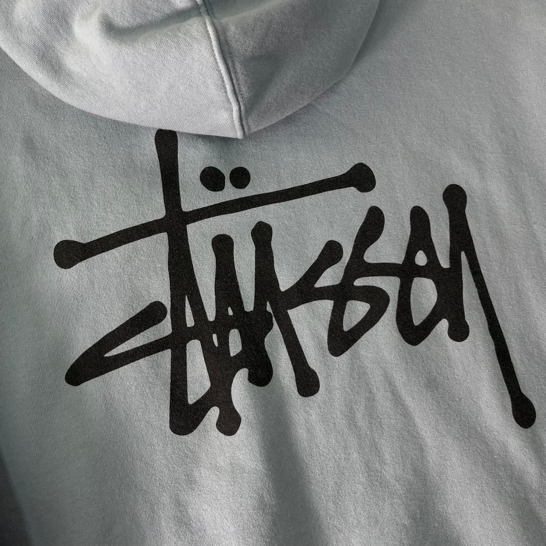 105 스투시 베이직 피그먼트 다이드 라이트블루 후드티 상품이미지7