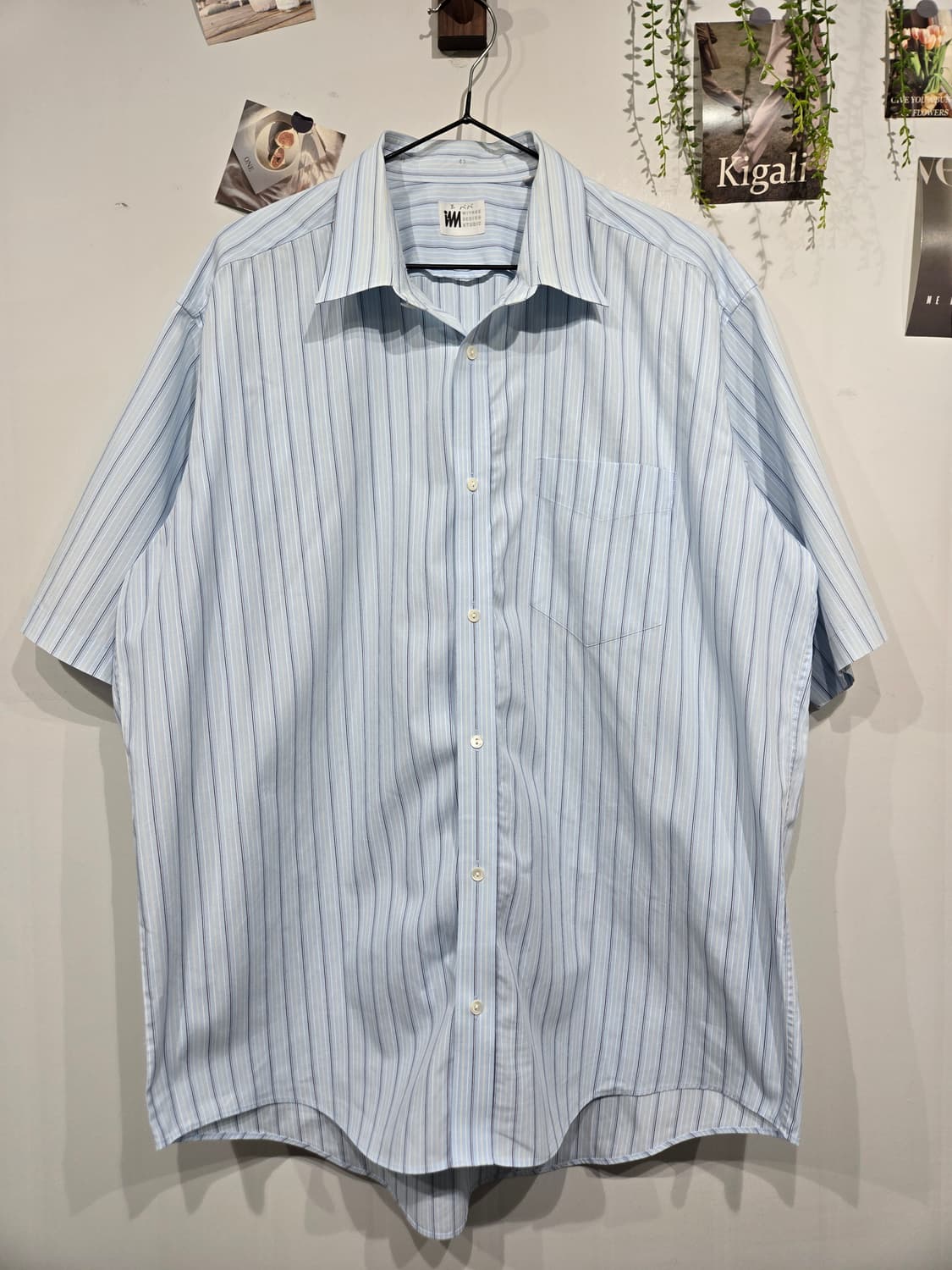 이세이미야케 스트라이프 반팔 셔츠 블루 상품이미지3