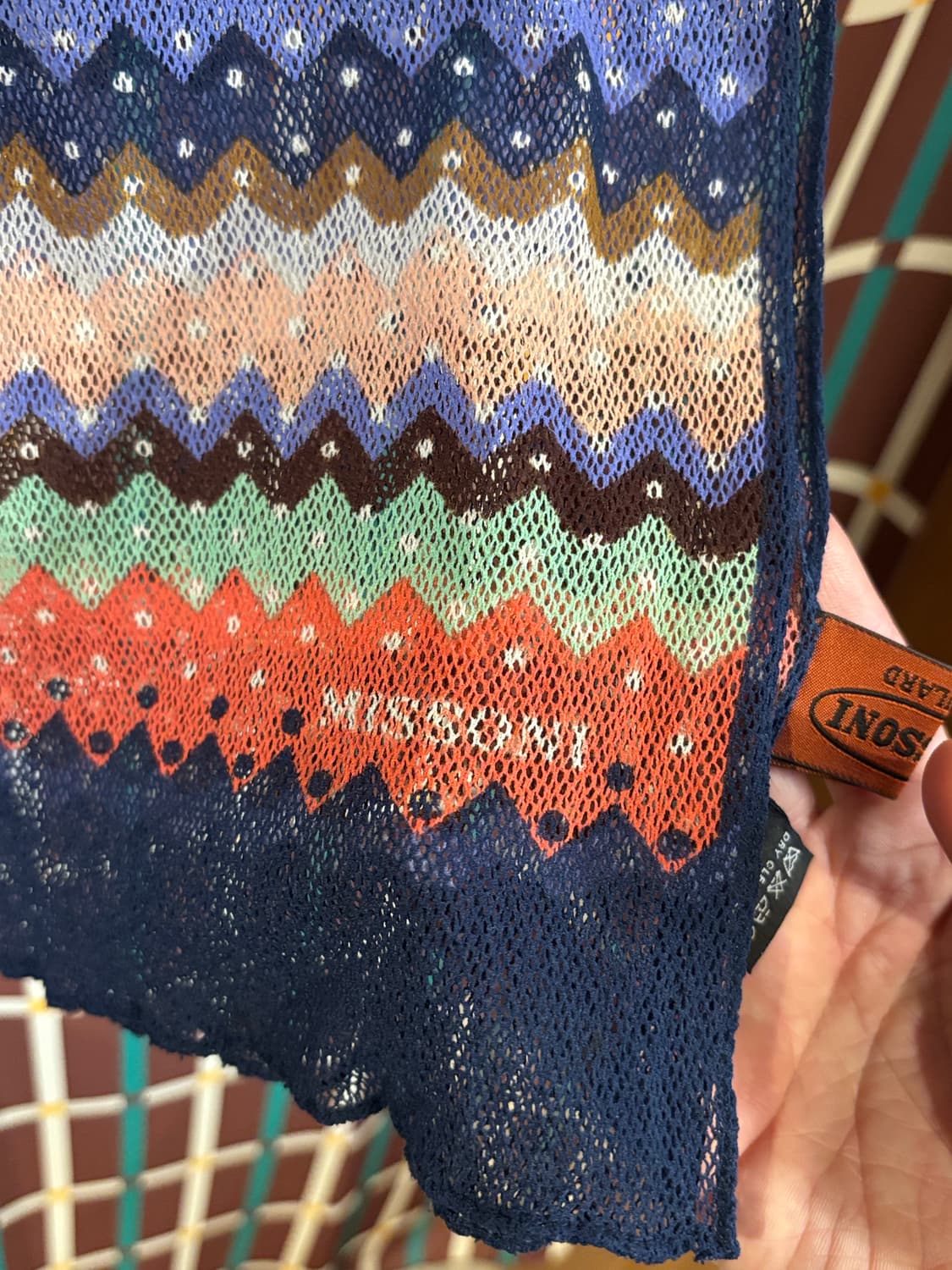 미쏘니 지그재그패턴 니트 스카프 상품이미지3