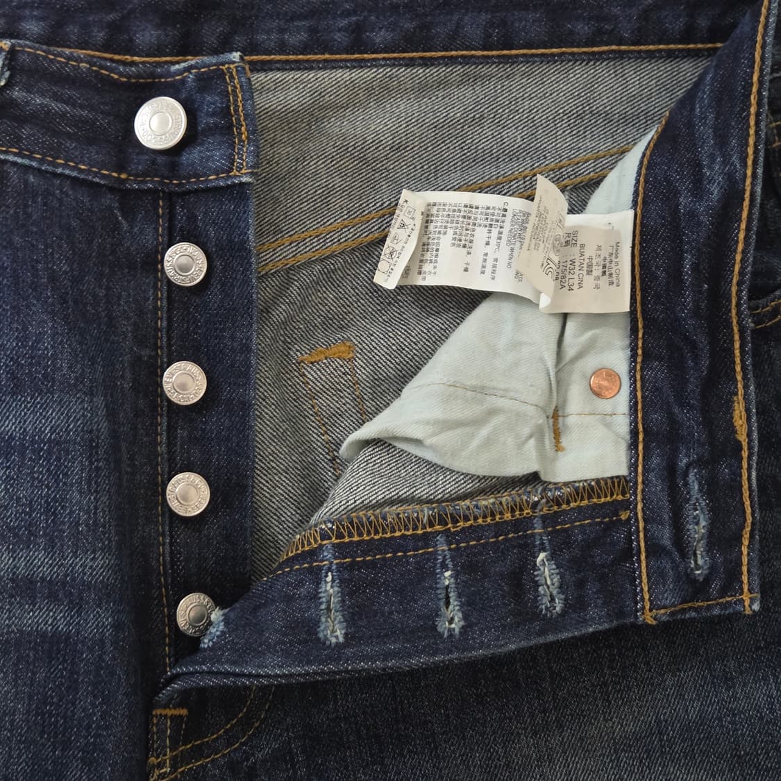 리바이스 501 진청 데님팬츠 32/34 상품이미지5