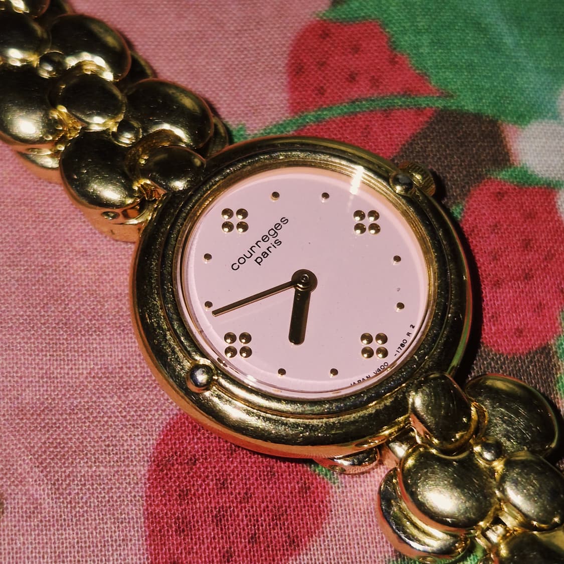 90s 꾸레쥬 베이비 핑크 꽃잎 손목 시계 상품이미지7