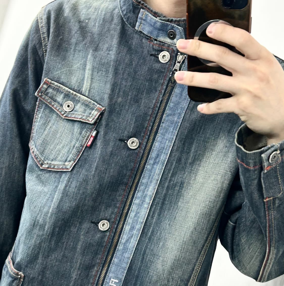 후부 데님 사파리 자켓 상품이미지3