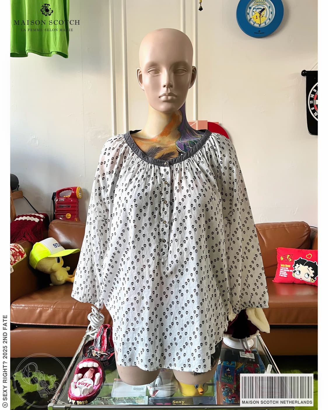 MAISON SCOTCH Skull Pattern Blouse Shirt 상품이미지1