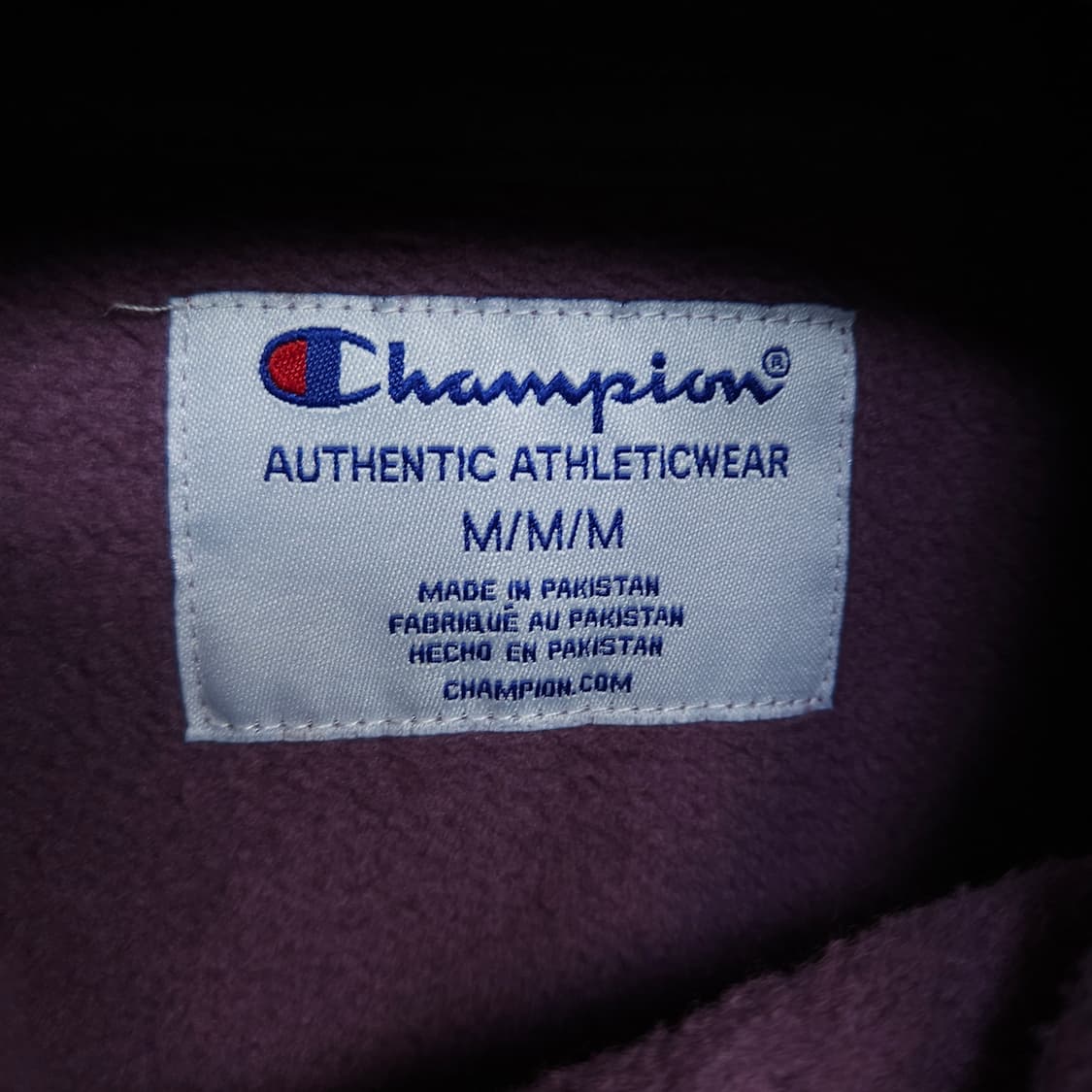 M ) 챔피온 어센틱 자수 후드티 퍼플 상품이미지5