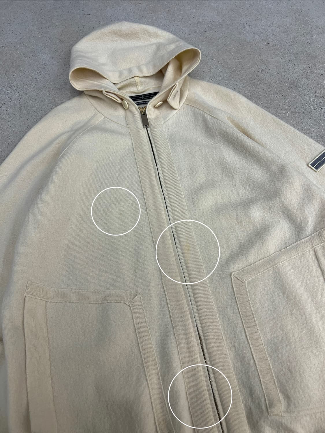 스톤아일랜드 00s 데님라인 니트 후드집업 상품이미지7