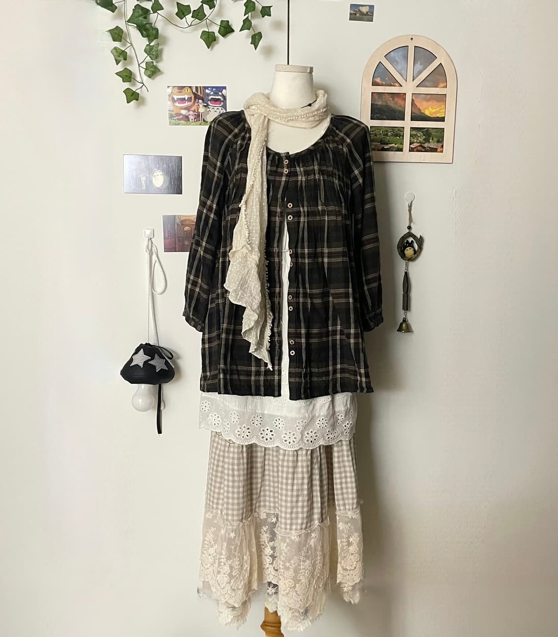 펀칭 나시 세트 #모리걸 #모리걸세트 #잔꽃 #펀칭 #레이스 #롱스커트 상품이미지1