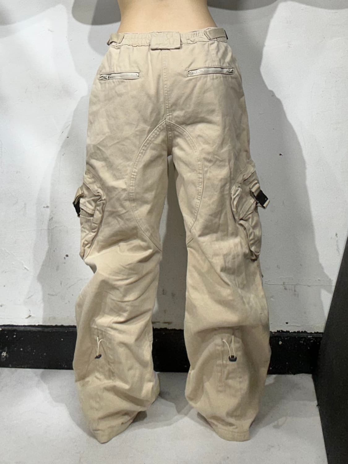 일본 빈티지 대대장 베이지 3d 멀티 포켓 유틸리티 카고 팬츠 바지  상품이미지3