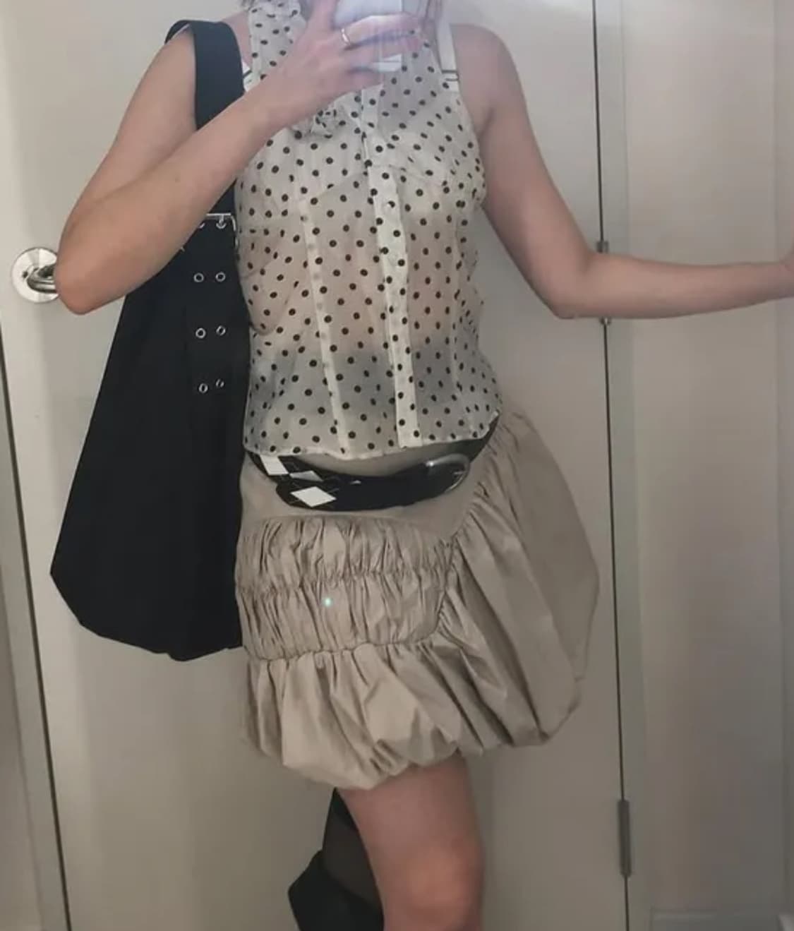 플레어업 벌룬 스커트 베이지  상품이미지5