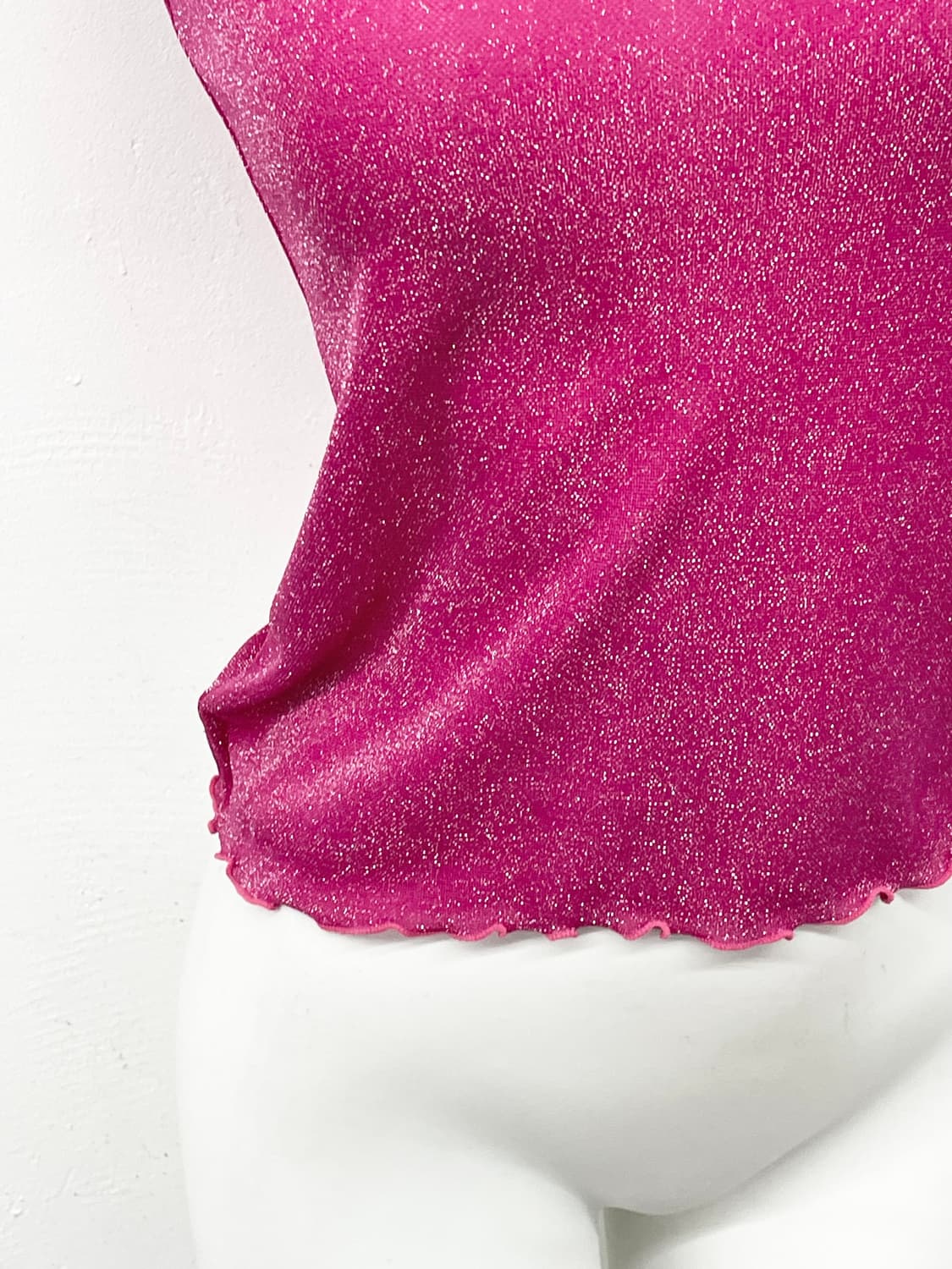 갸루 글리터 핫핑크 탑 상품이미지3