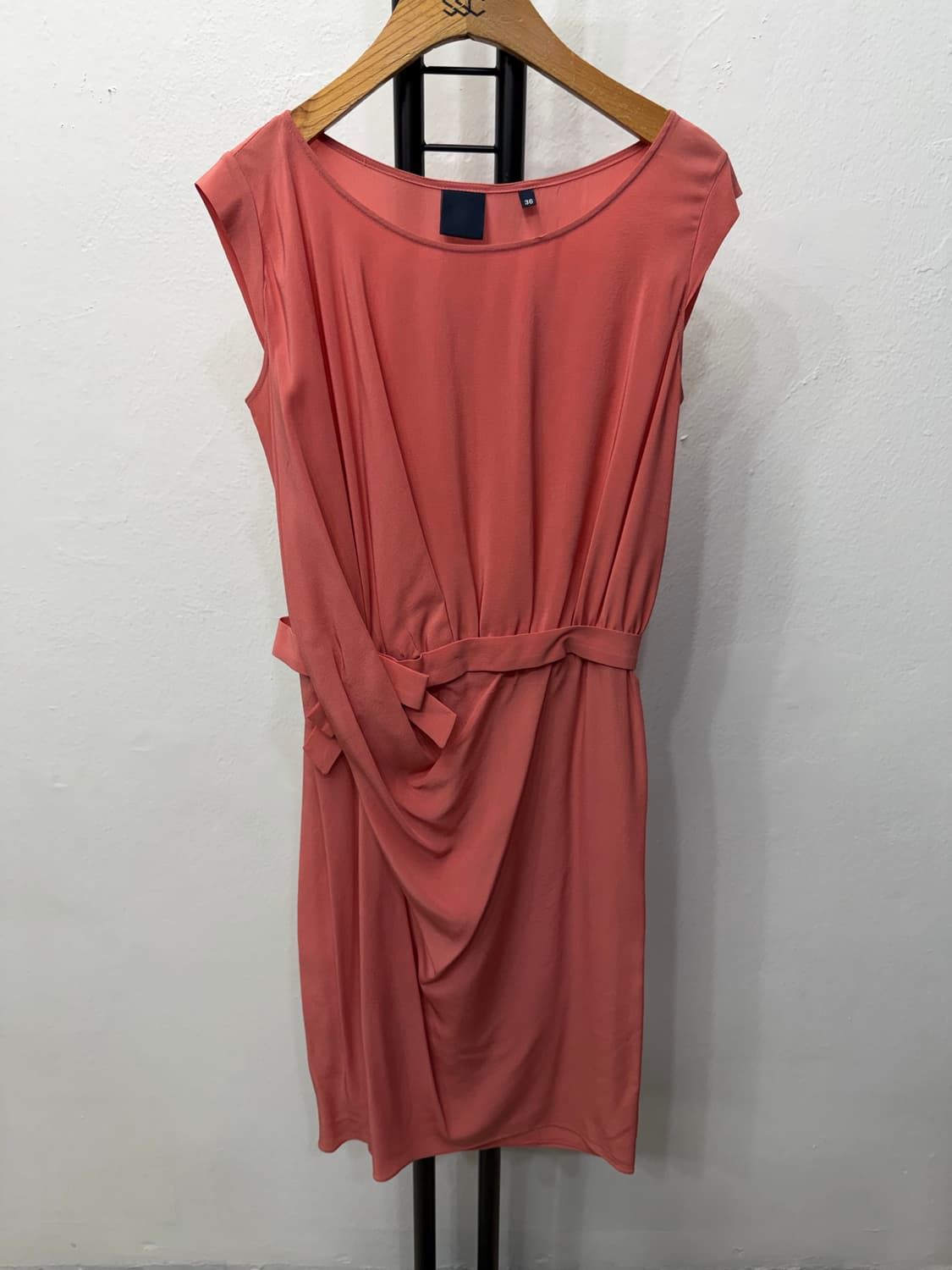 정품) 아스페시 여성 코랄 핑크 리본 원피스 36  상품이미지1