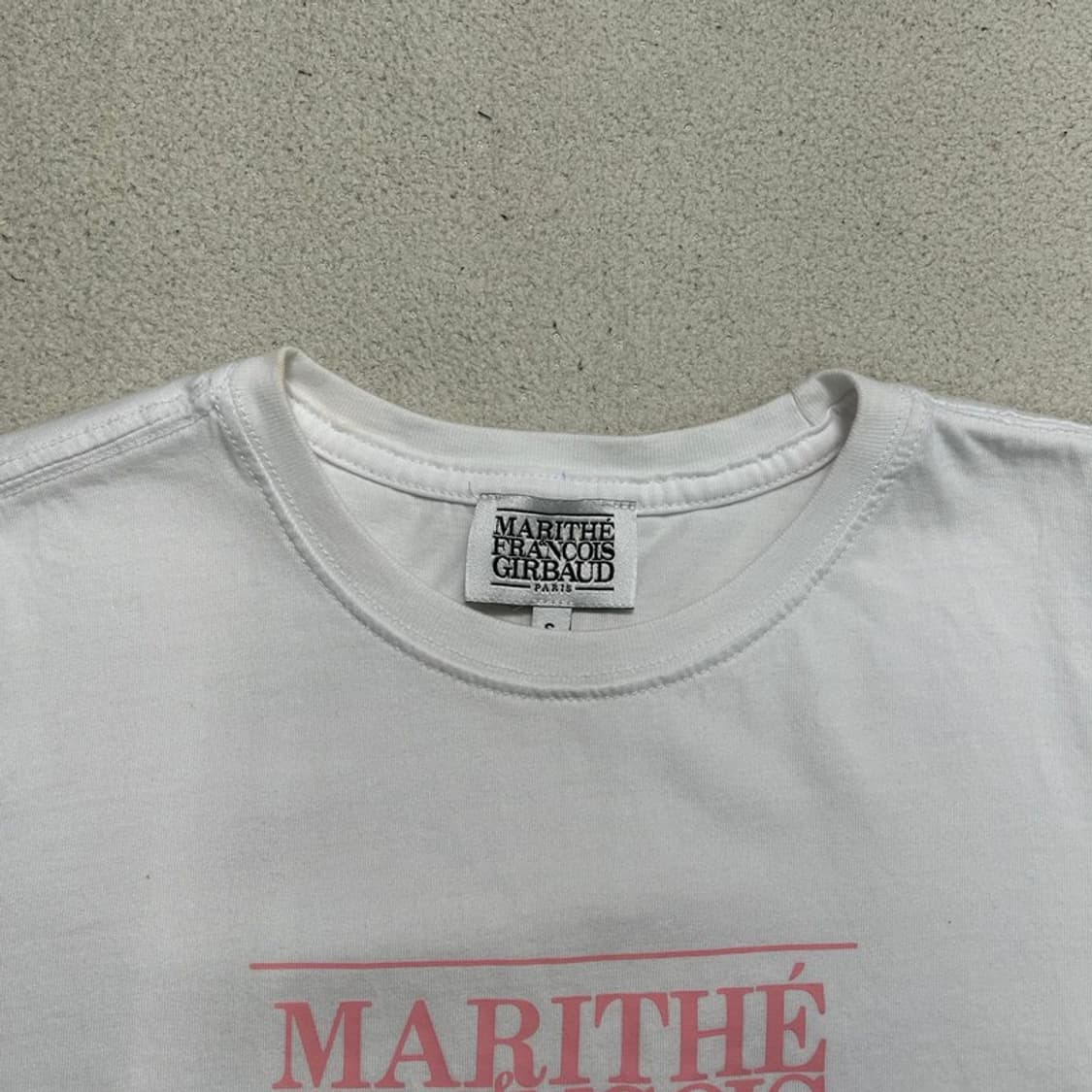 MARITHE FRANCOIS GIRBAUD 화이트+핑크 반팔 S 상품이미지4