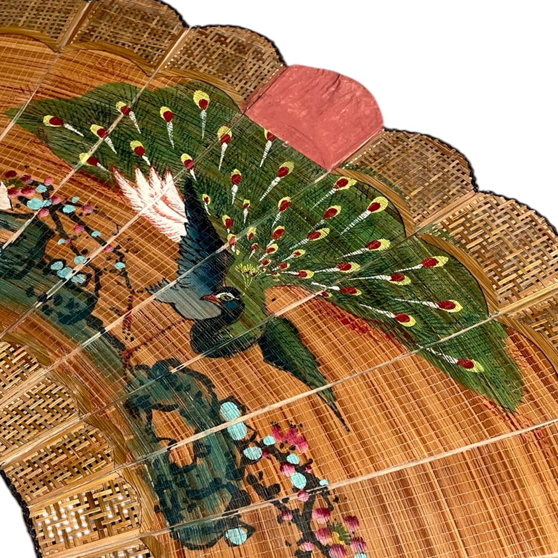 매화 대형 대나무 작품 부채 상품이미지3