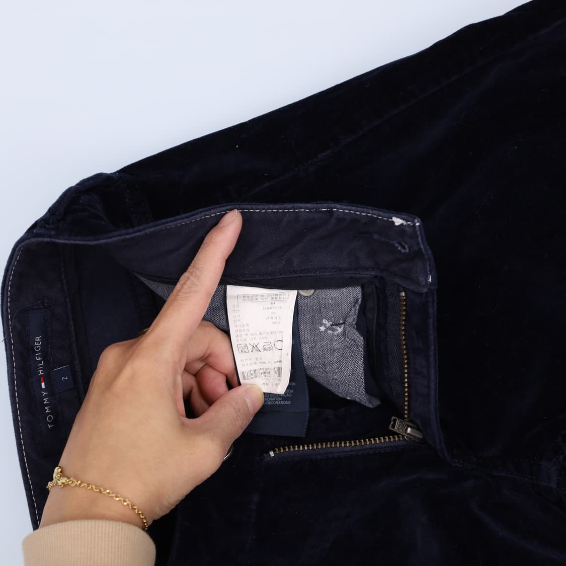 [2] 타미힐피거 여성 벨벳 바지 지퍼팬츠 1204HR2 상품이미지5