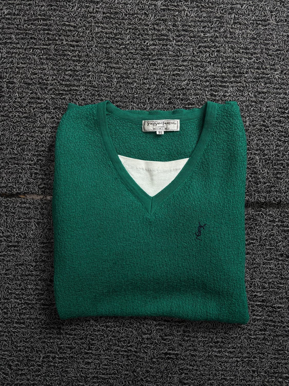 90s YSL 입생로랑 자수로고 아카이브 미니멀 부클레 니트 1987 상품이미지1