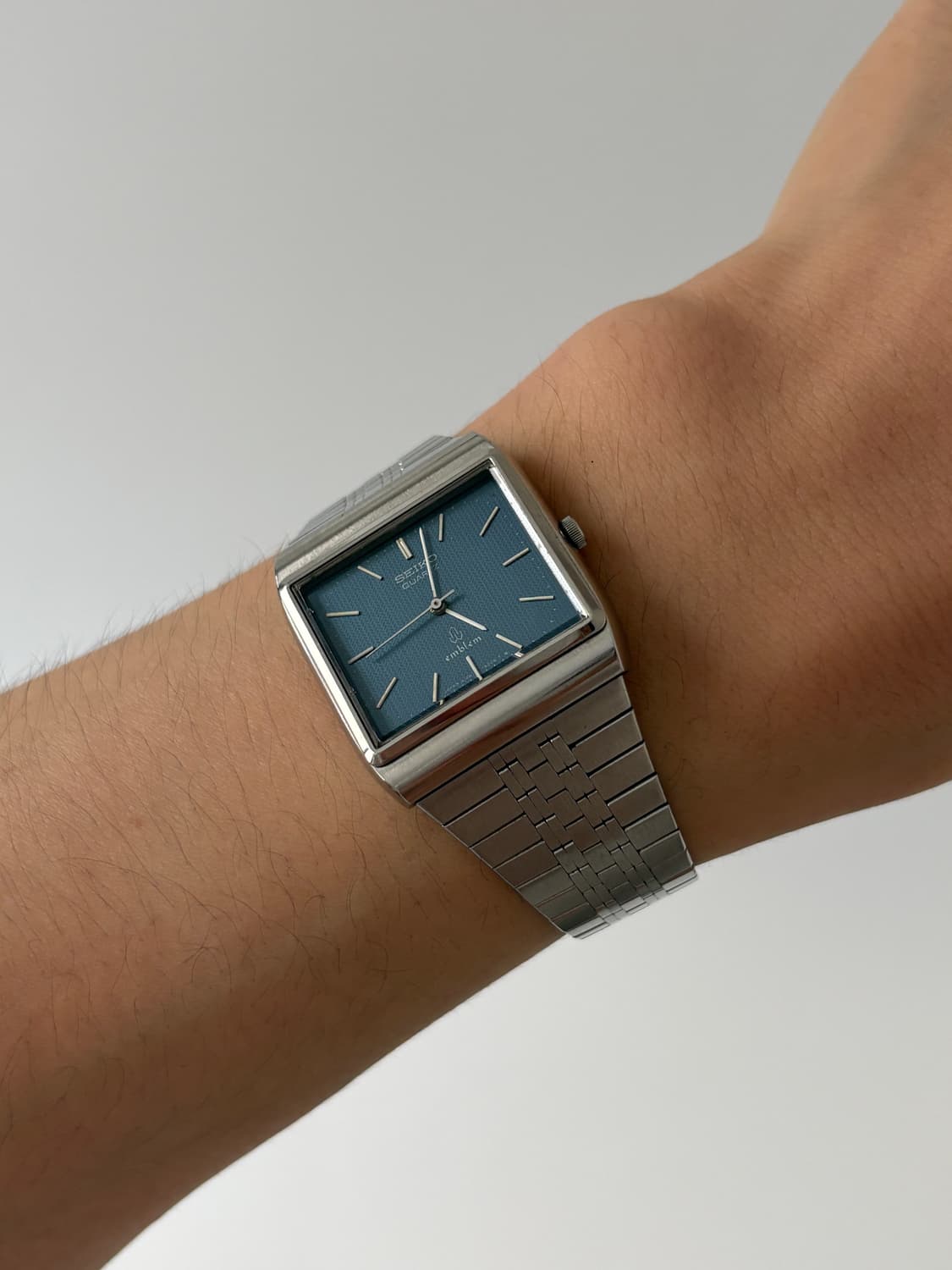 1970s Emblem Blue Dial Square Quartz 상품이미지1