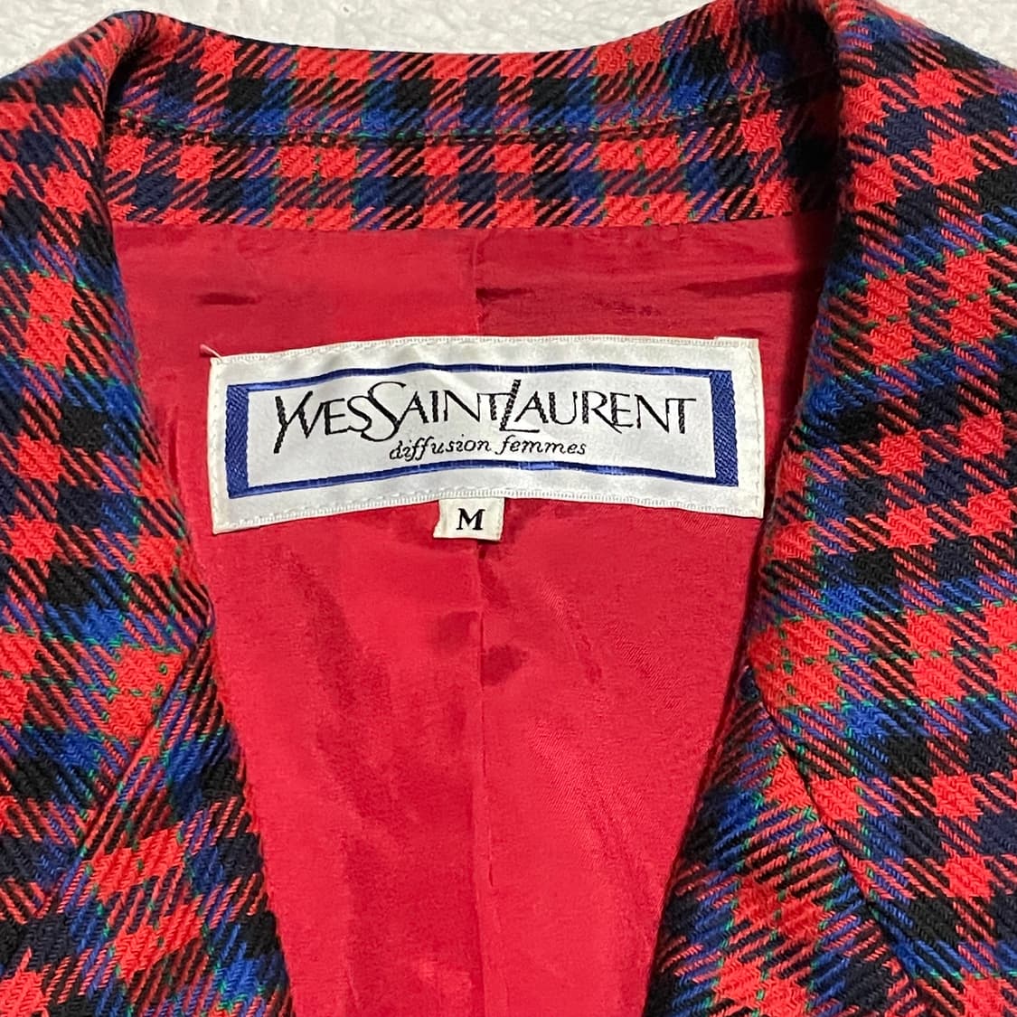 입생로랑 빈티지 체크 숏 울 블레이저 더블 자켓 비비안웨스트우드 상품이미지3