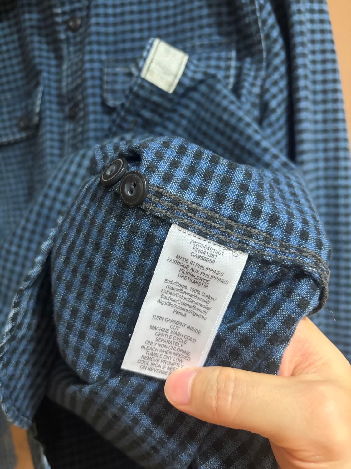 (M) RRL 인디고 플레이드 워크 셔츠 상품이미지4