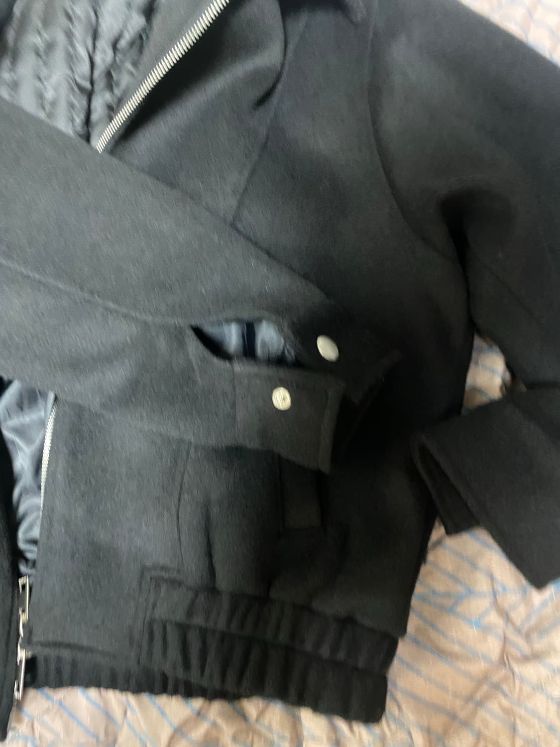 라퍼지스토어 울리치 오버 라운드 블루종 블랙 s 상품이미지6