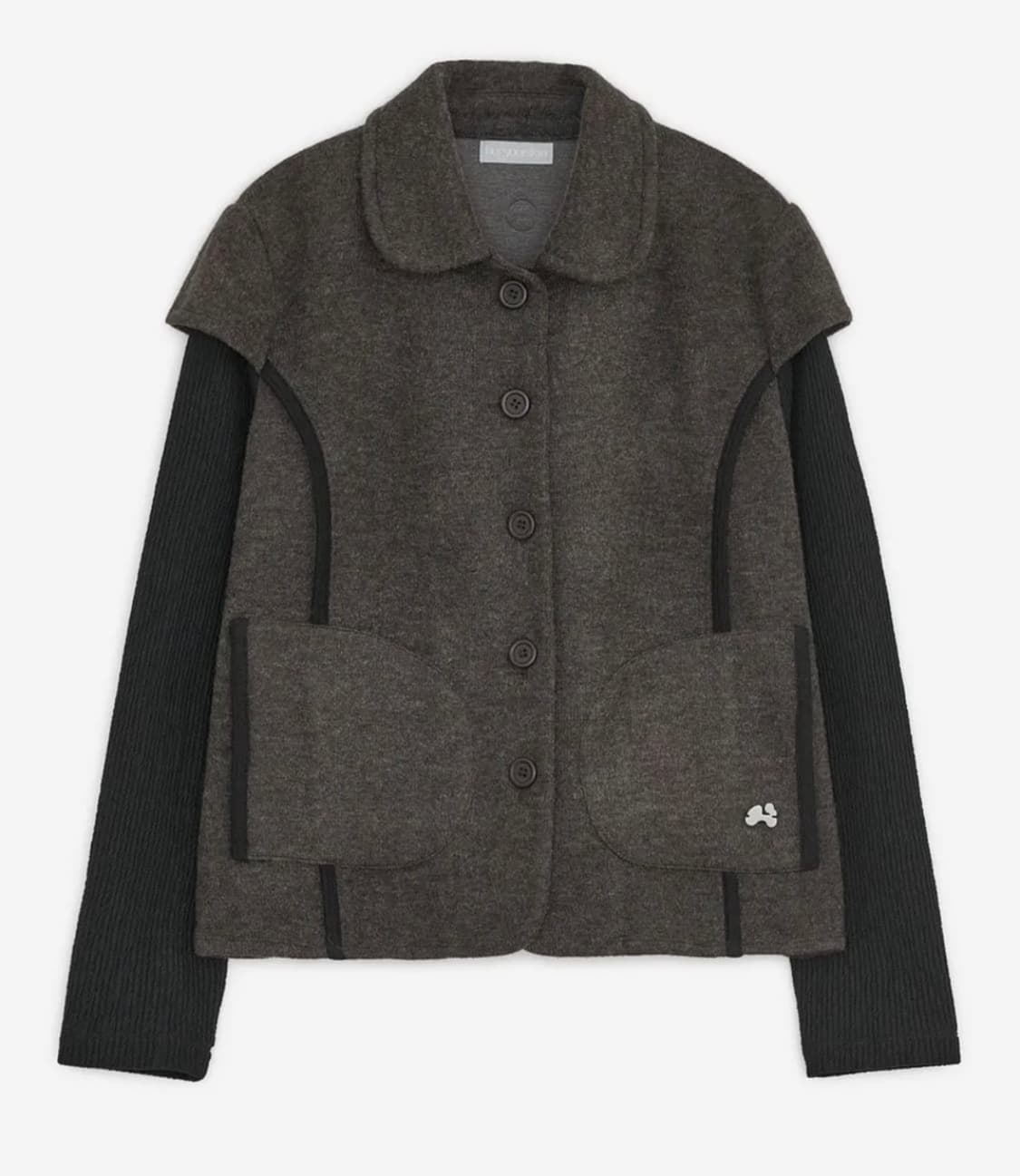 허그유어스킨 라운드 카라 니트 자켓 (브라운) 상품이미지1