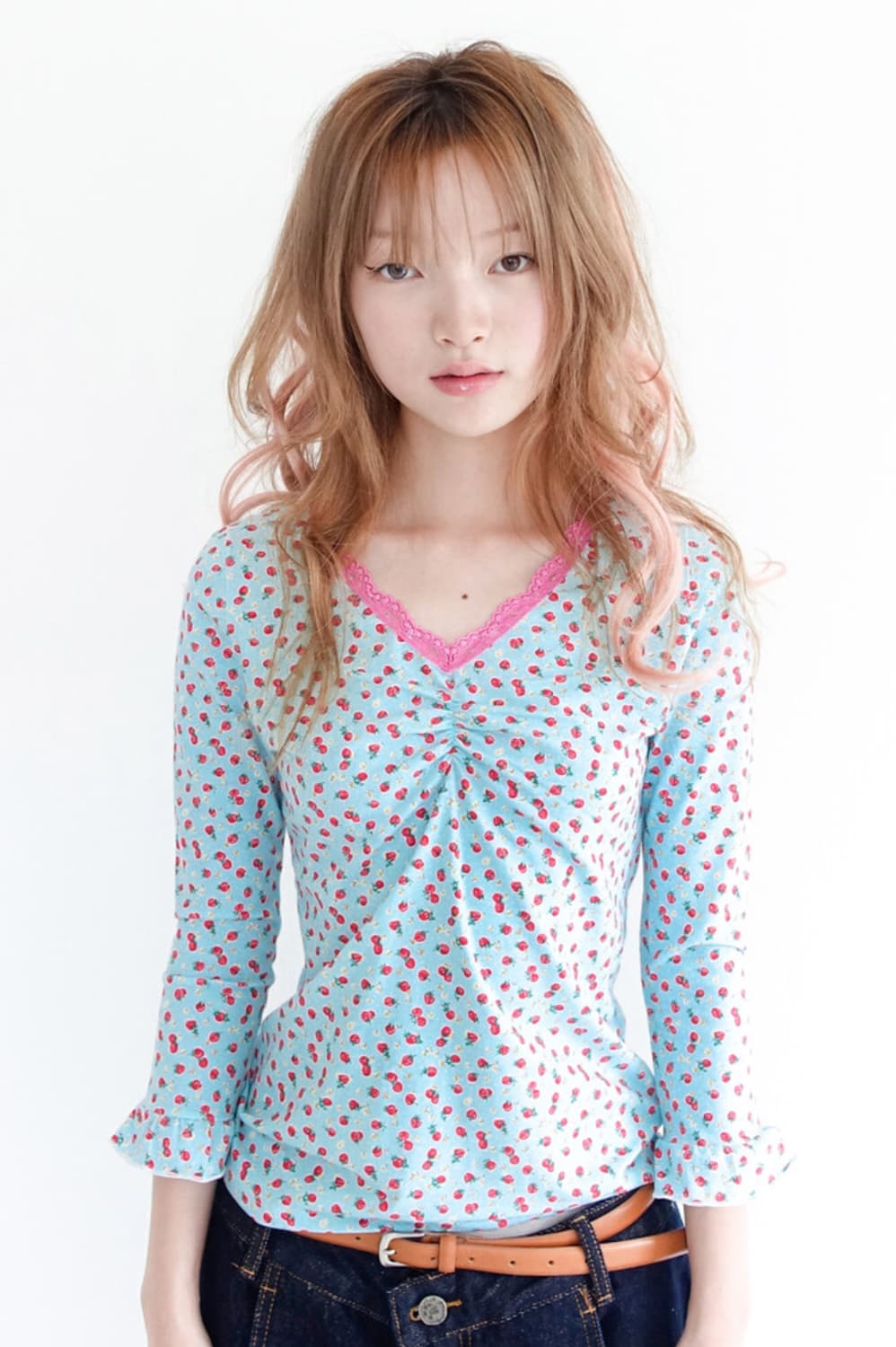 샵페어리 little strawberry lace top (mint) 상품이미지1