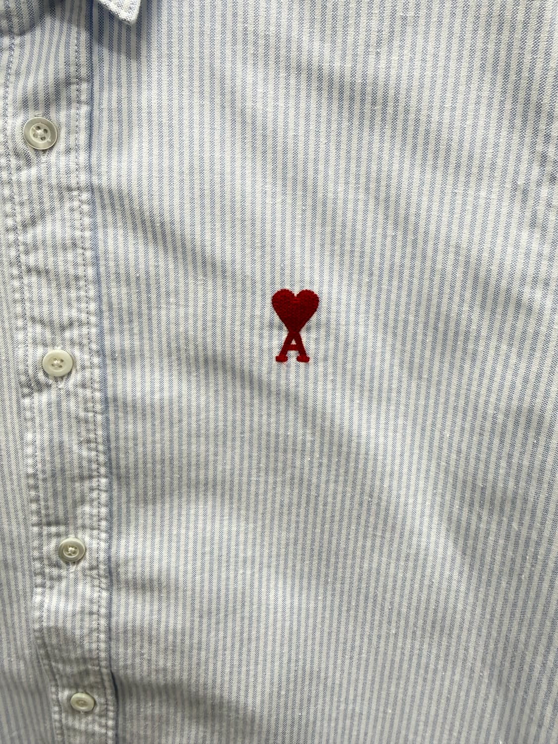 아미 스몰로고 스트라이프 셔츠 39사이즈 상품이미지3