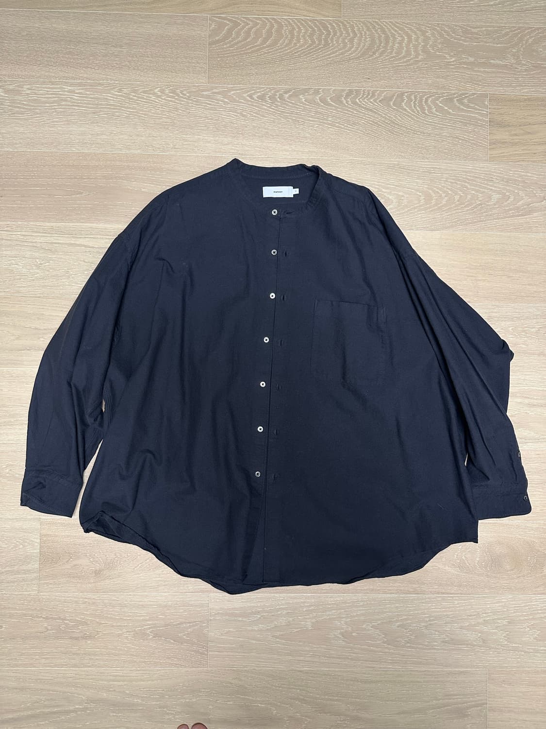 Graphpaper 밴드 칼라 셔츠 블랙 상품이미지1