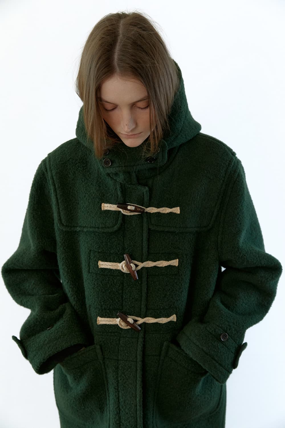 tetu duffle coat 더플코트 딥그린 유니섹스 상품이미지4