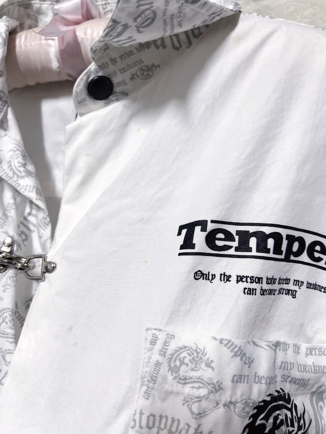 화이트 타투프린팅 오버핏 셔츠 고스펑크 emo 중성계 y2k 하라주쿠 상품이미지10