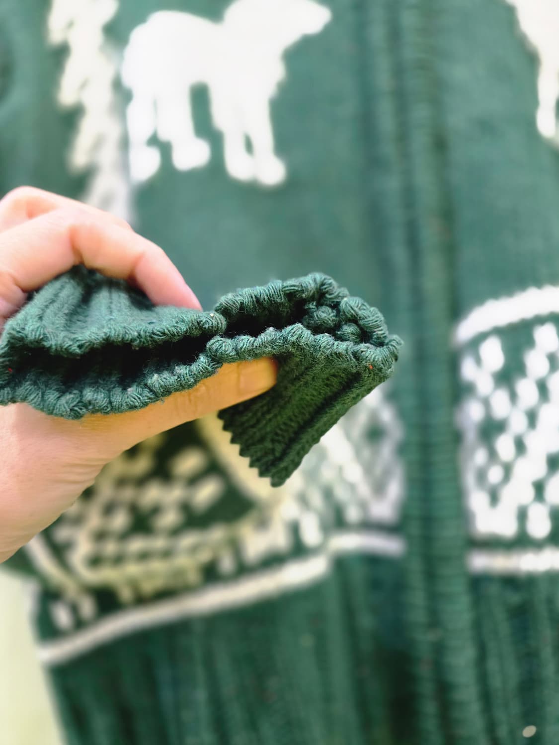 사슴 패턴 니트 가디건 그린 상품이미지2