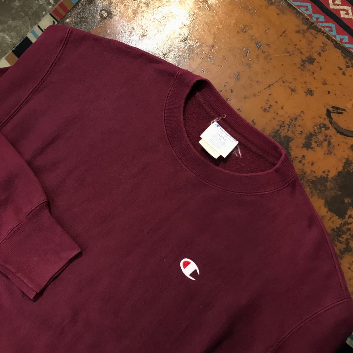 챔피온 리버스위브 버건디 기모 스웨트셔츠 맨투맨 남성 110 사이즈 상품이미지3