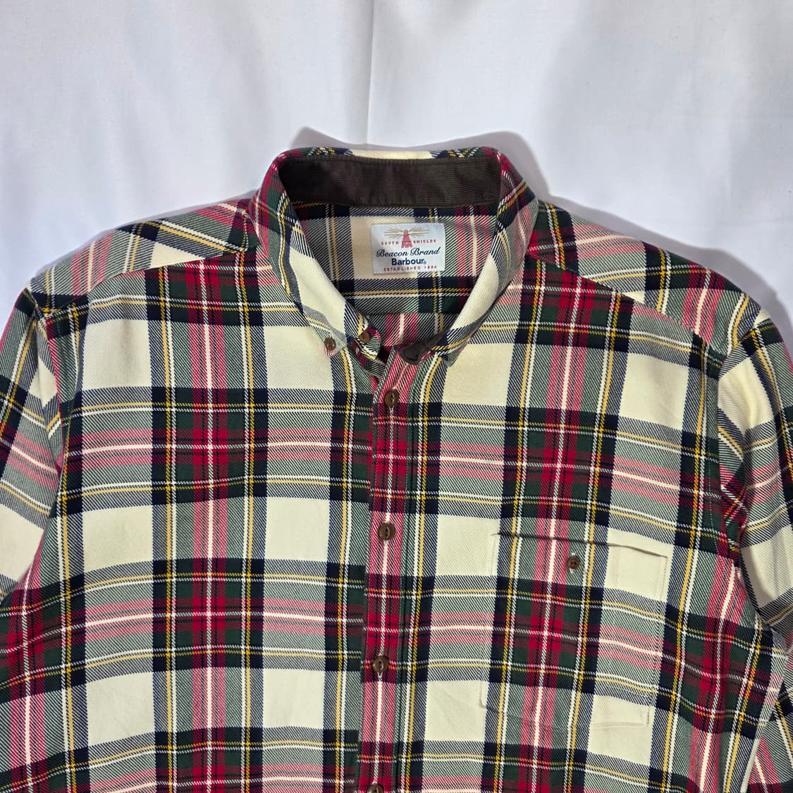 [L]Barbour 바버 엘보우 패치 체크 남방 셔츠 상품이미지4