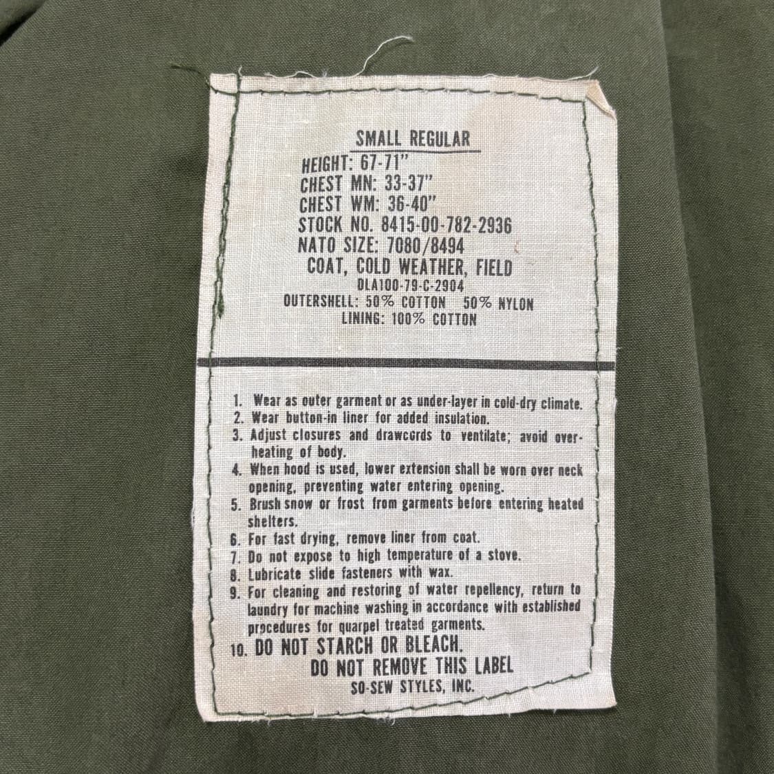 70s 오리지널 m65 필드자켓 3세대 S-R 상품이미지4