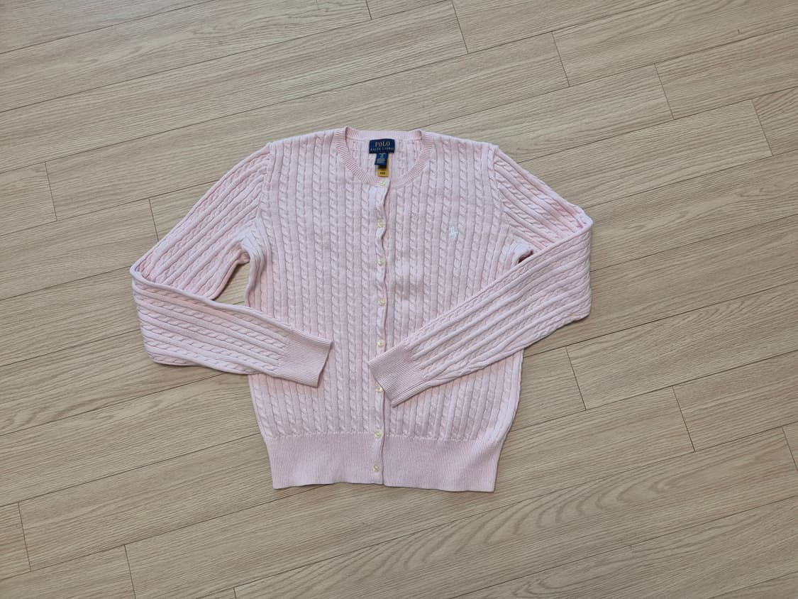 폴로랄프로렌 핑크 케이블 코튼 가디건 XL 상품이미지1