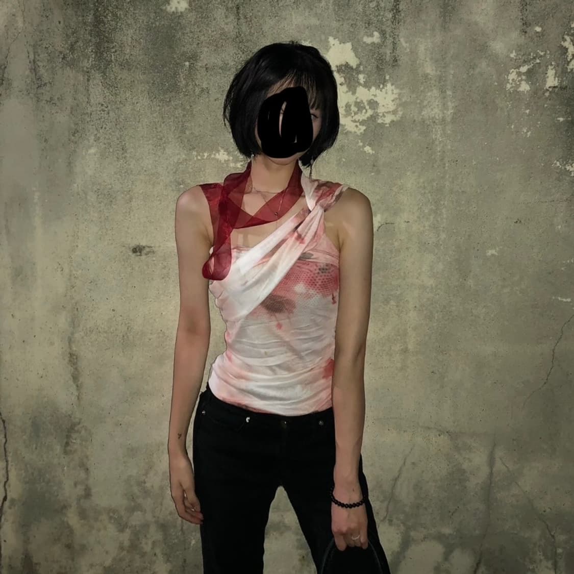 피아오량 one shoulder tint shirring top 상품이미지2