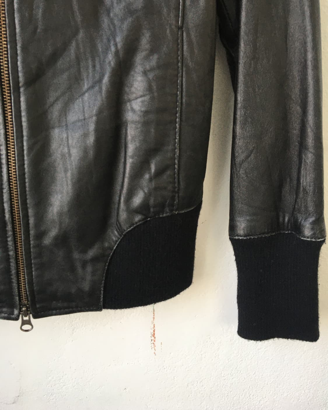 Lamb leather bomber jacket 상품이미지4