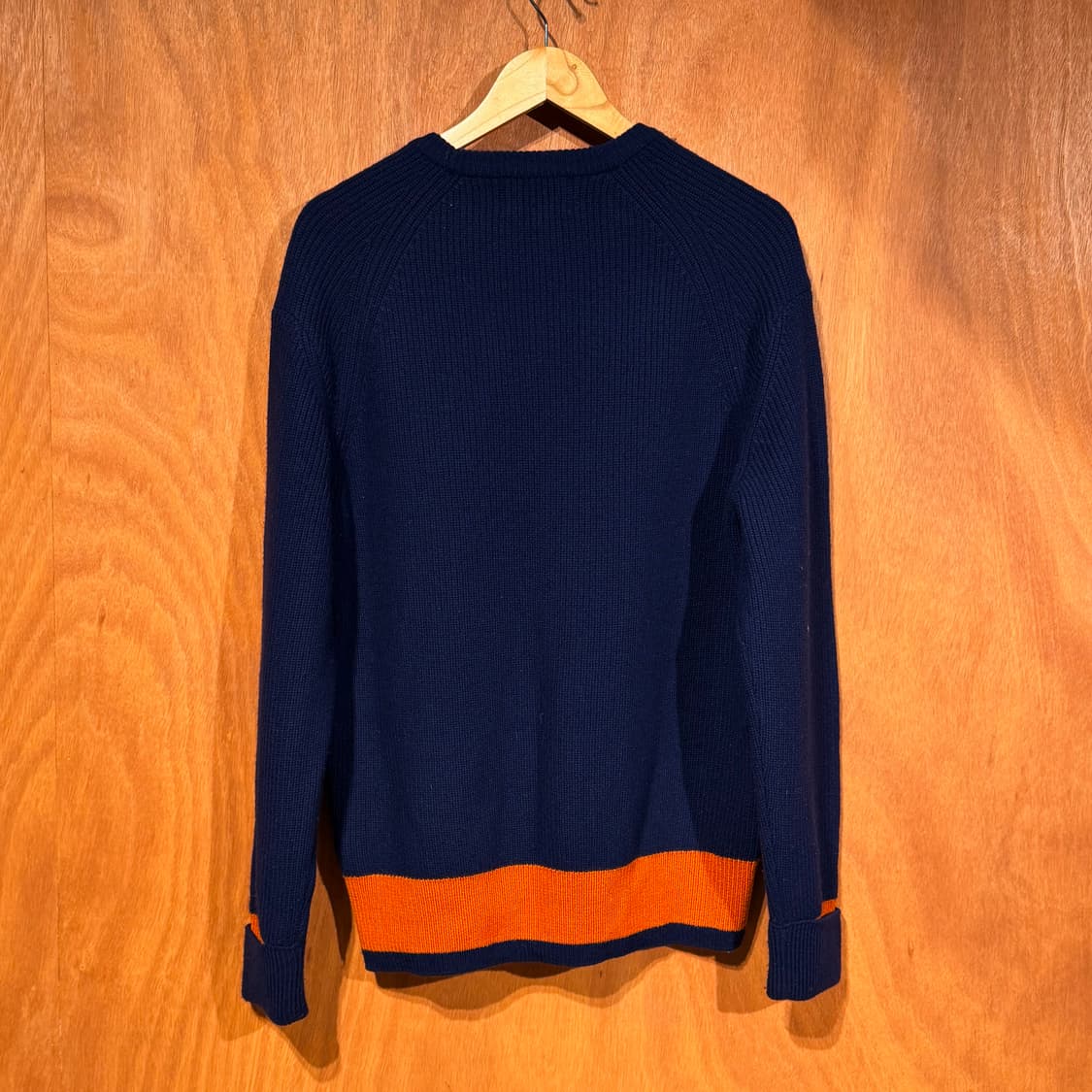 솔리드옴므 울 니트 L 네이비 오렌지 상품이미지5