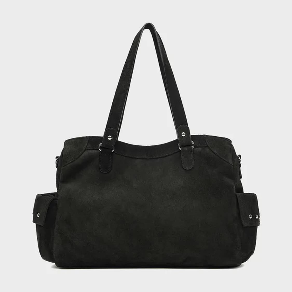 다이닛 가방 스웨이드 블랙 STUD POCKET BIG BAG  상품이미지2