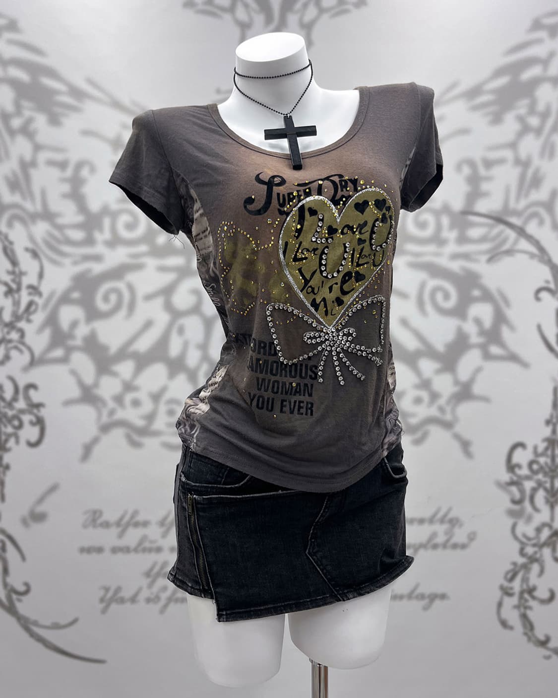 00's mesh cubic Y2K T-shirts 상품이미지2