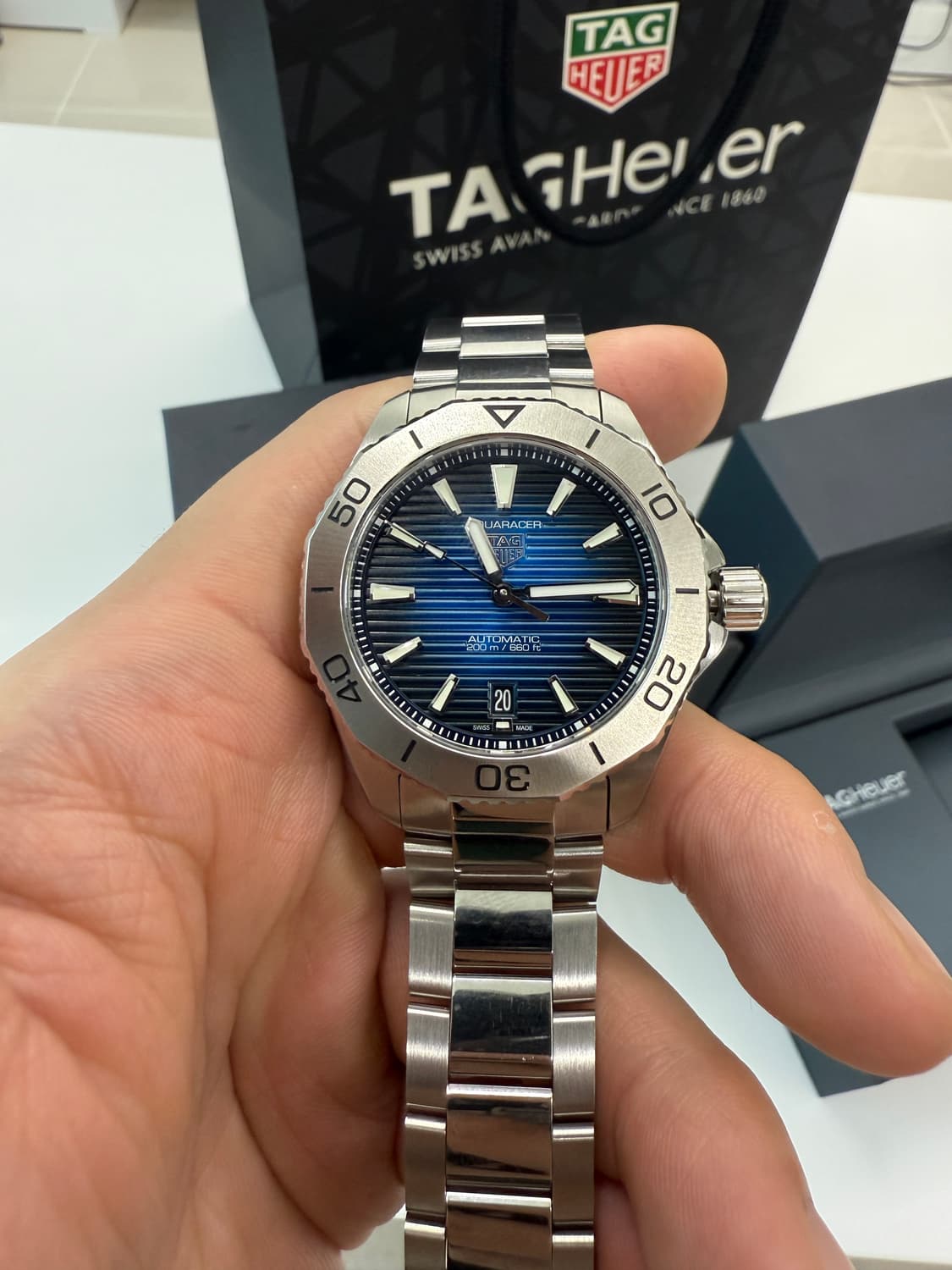 태그호이어 아쿠아레이서 200 오토매틱 청판 상품이미지6