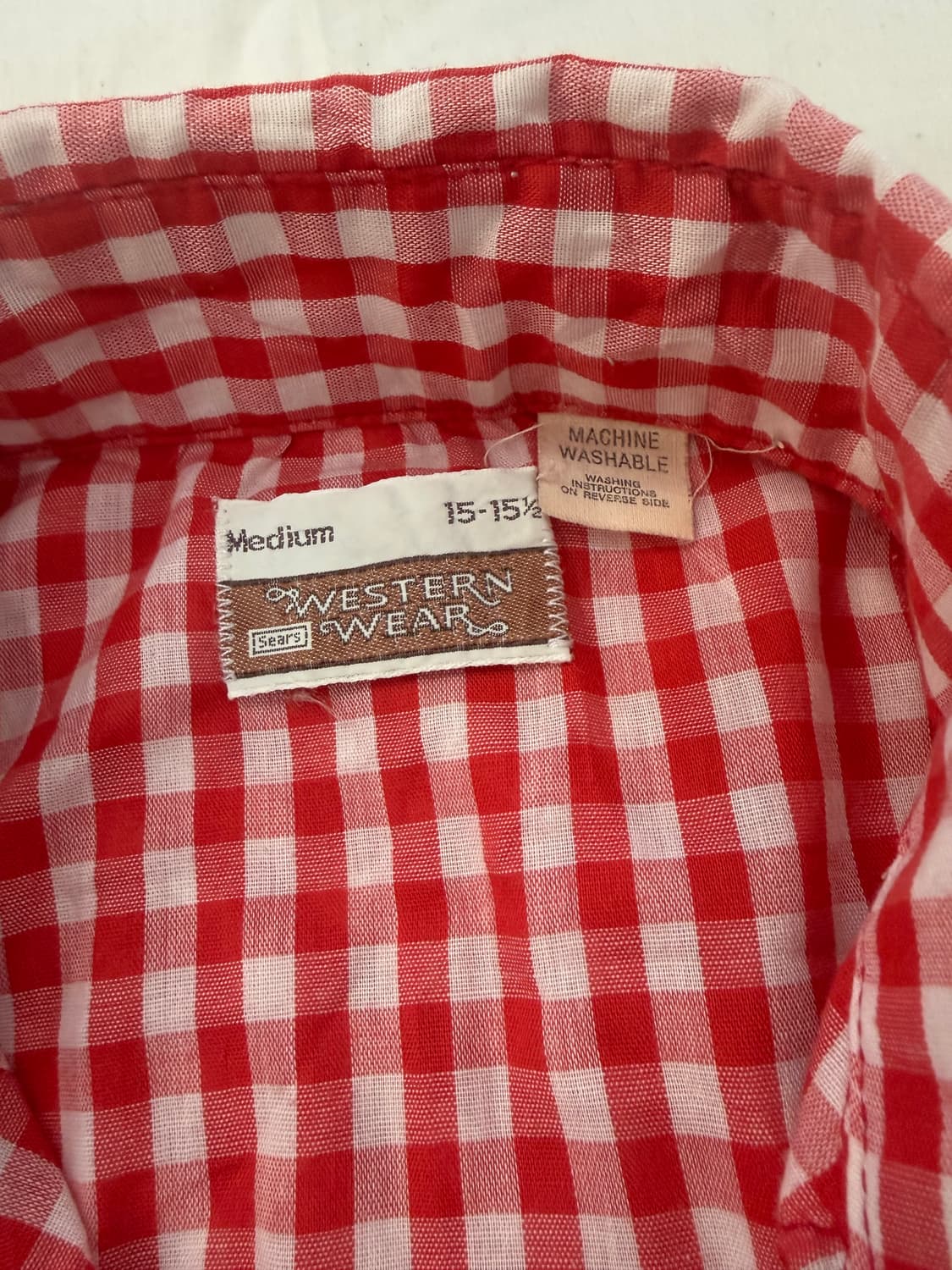 빈티지 웨스턴 셔츠 레드 깅엄 체크 반팔 상품이미지2