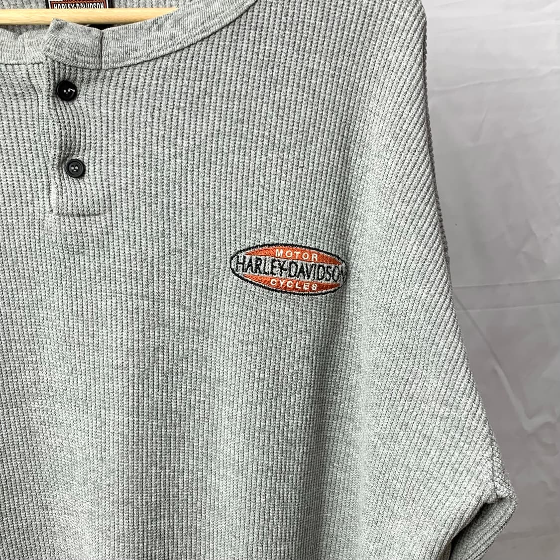 00s usa 할리 데이비슨 헨리넥 와플 롱슬리브 상품이미지3