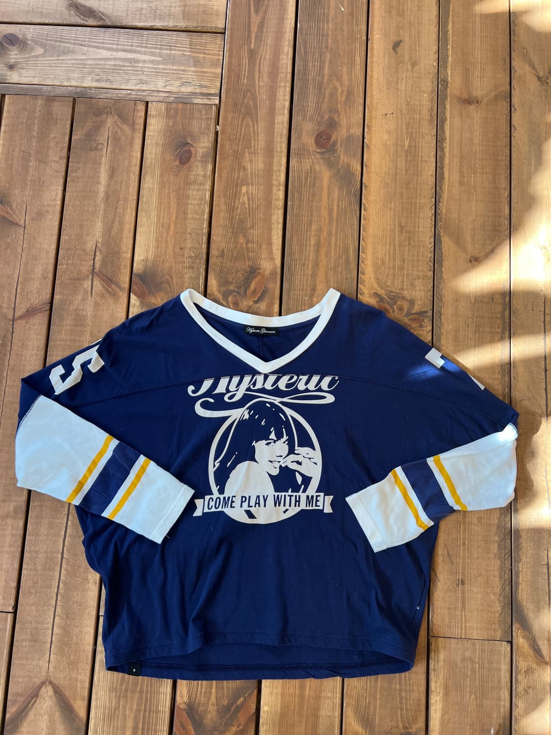 히스테릭글래머 브이넥 네이비 히스걸 롱슬리브 상품이미지6