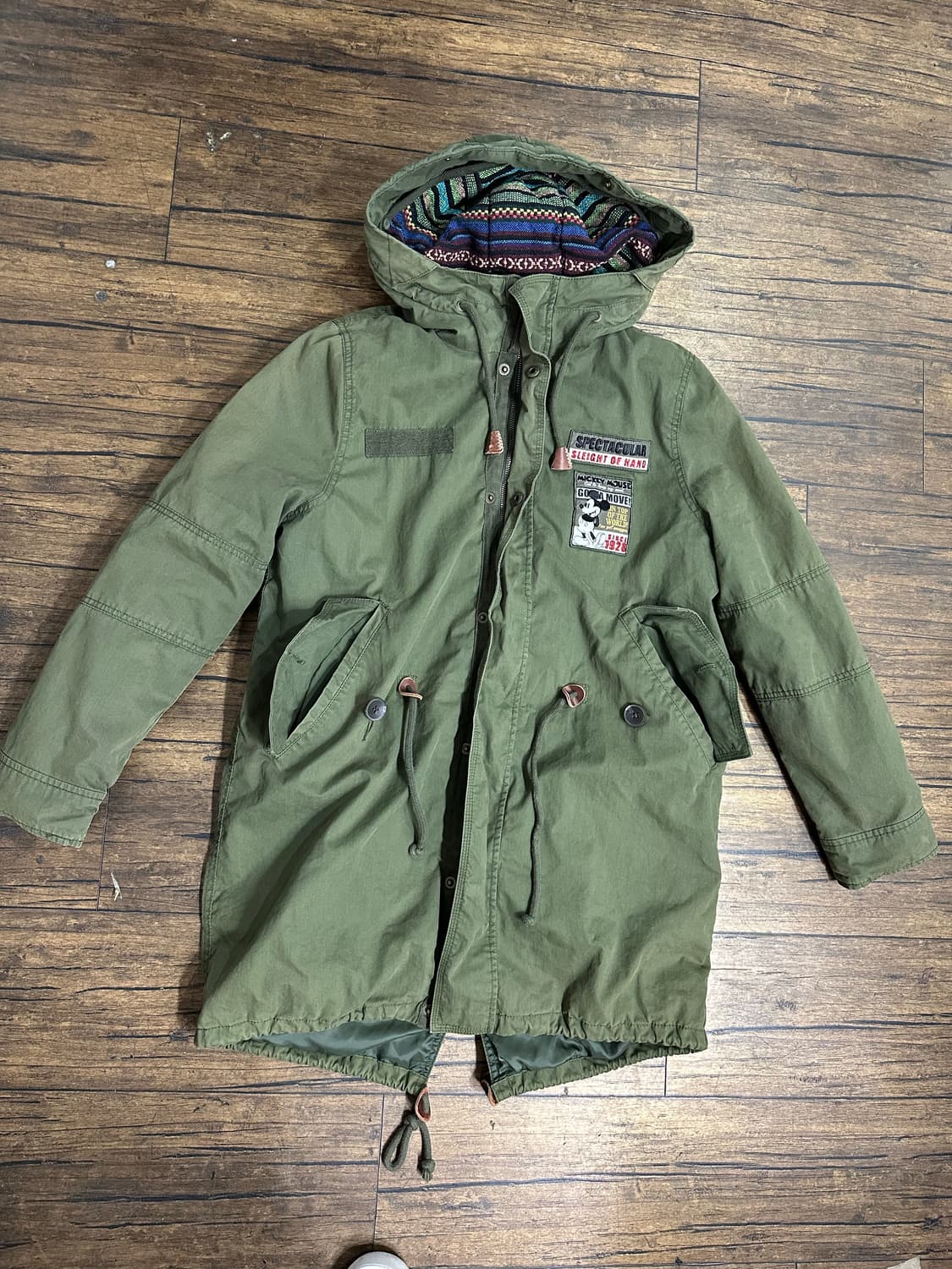 WHOLE HAUSS 미키마우스 카키 빈티지야상 점퍼 M(95) 상품이미지1