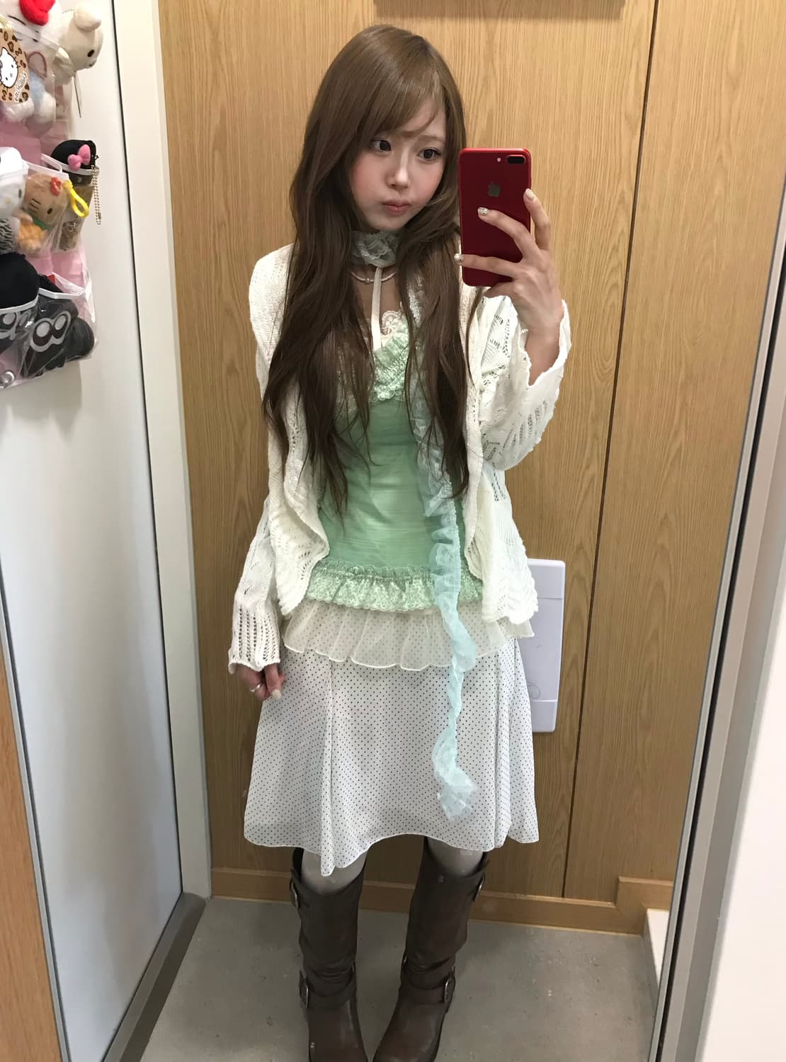 애플민트 페어리 레이스 도트 모리걸 코디세트 상품이미지1