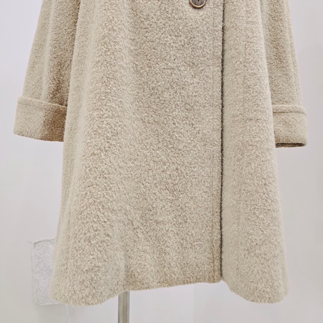 SANYO 울 블렌드 내추럴 베이지 하프코트 상품이미지6