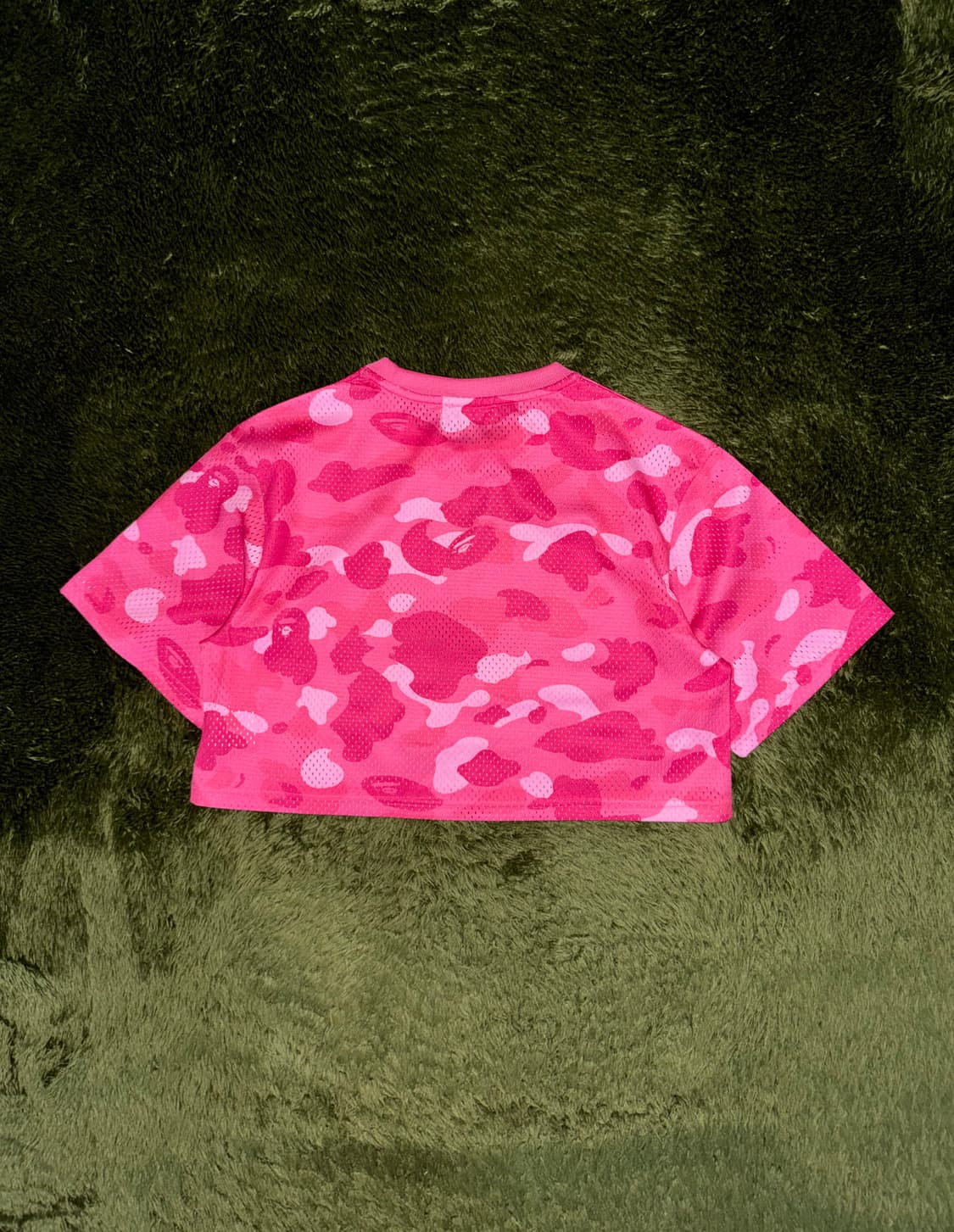 [XS] 베이프 로고 프린트 우먼즈 메쉬 탑 핑크 카모 상품이미지8