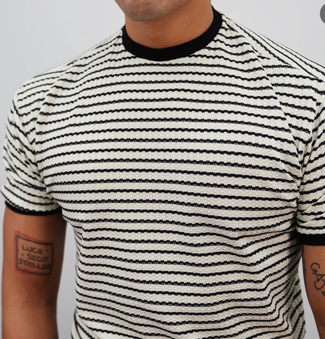 파블로 스트라이프 머슬핏 링거티 라지 사이즈 상품이미지3